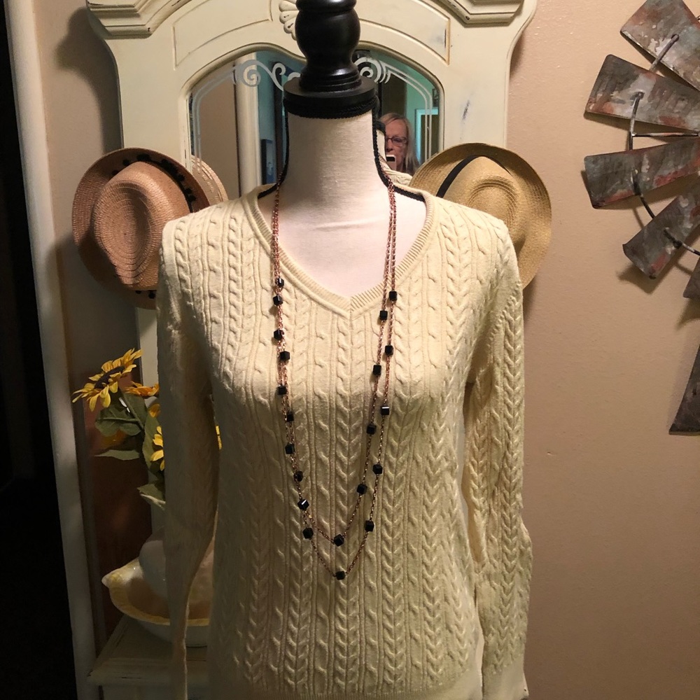 A yellow Sonoma V-neck sweater in great shape